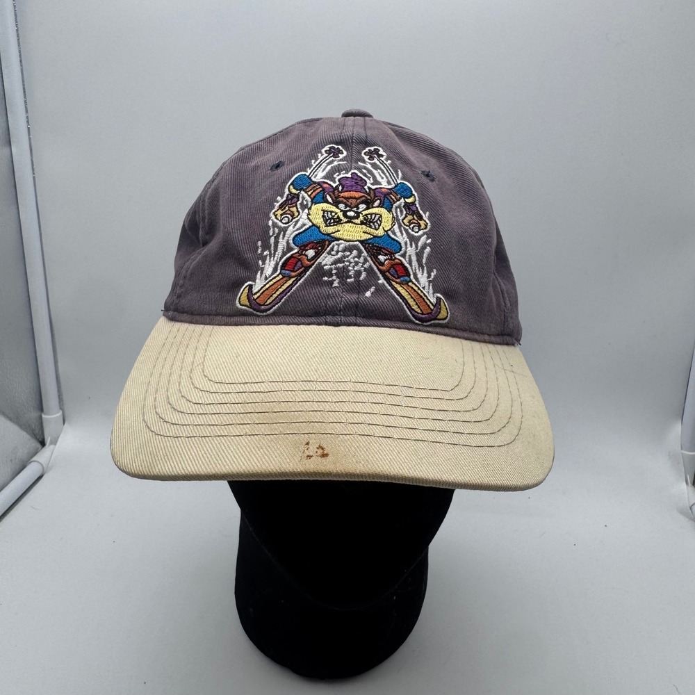 Looney Tunes Tazmanian Devil Skiing Baseball Cap Hat Angel Fire Men's